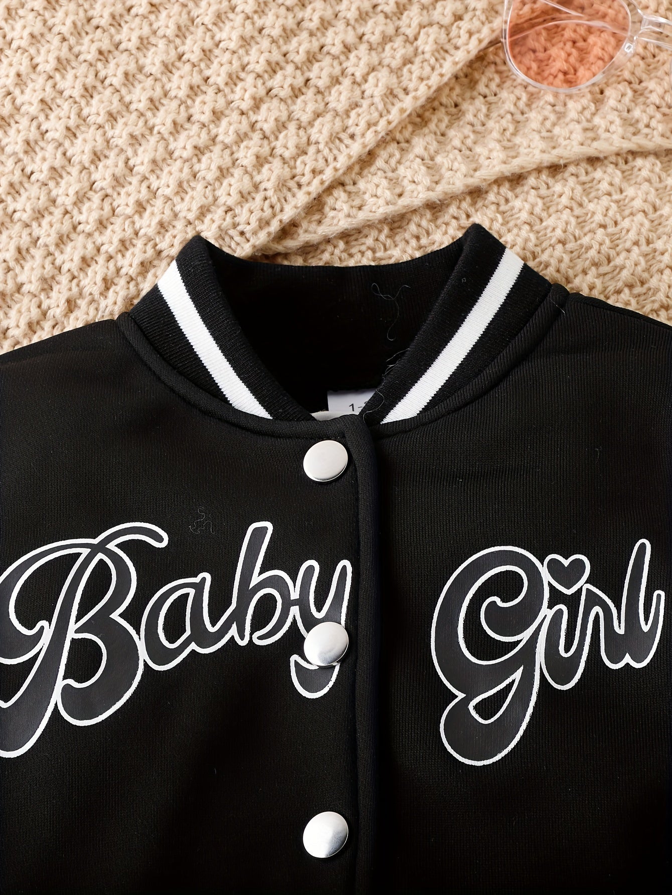 Girls' Baseball Jacket & Preppy Pleated Skirt Set