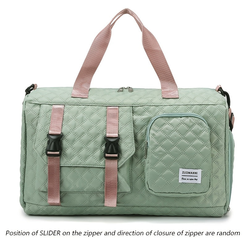 Durable Nylon Argyle Travel Duffle Bag