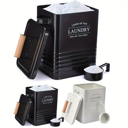 1pc Modern Farmhouse Metal Laundry Soap Dispenser with Scoop