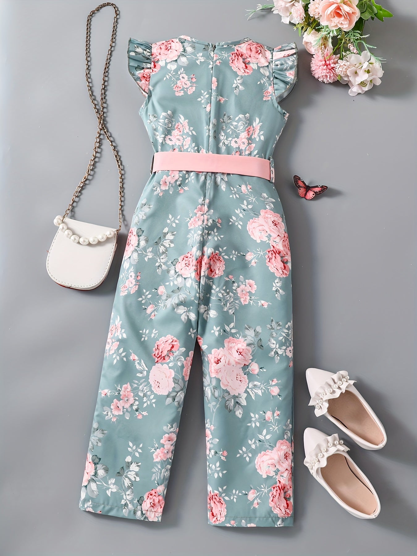 Summer Floral Print Sleeveless Jumpsuit