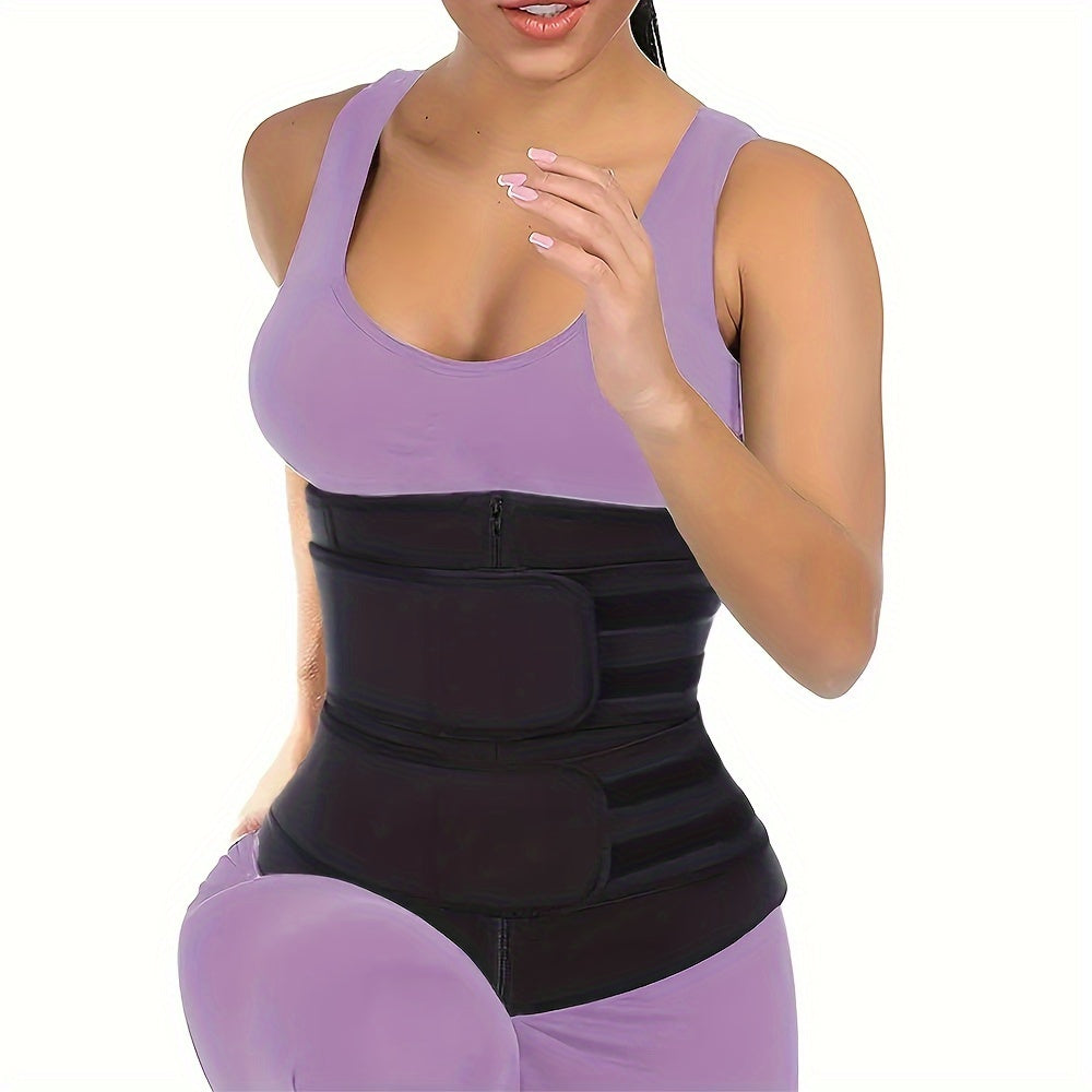 1pc Double Belt Zipper Waist Trainer