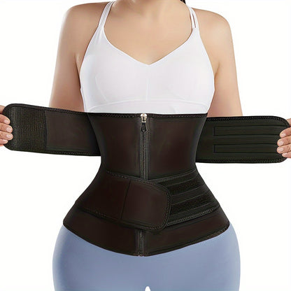 1pc Double Belt Zipper Waist Trainer
