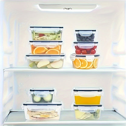 8pcs Set of Transparent Multi-Compartment Sealed Grain Storage Containers with Lids