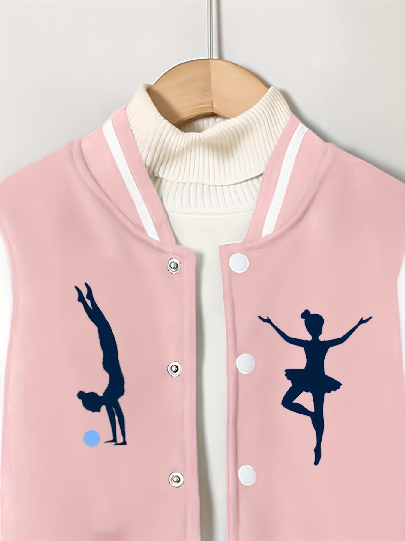 Cozy 2pcs Girls' Varsity Jacket & Jogger Set