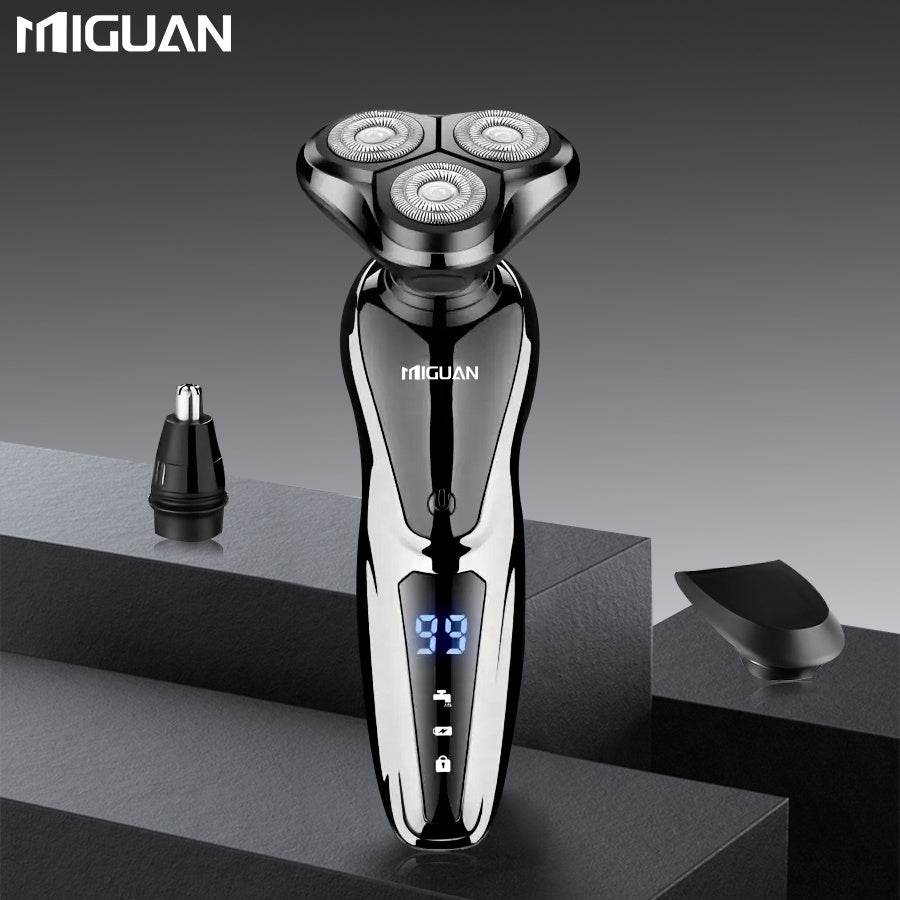 Multi-Function 3-in-1 Electric Grooming Kit-Shaver, Nose Trimmer & Sideburn Razor