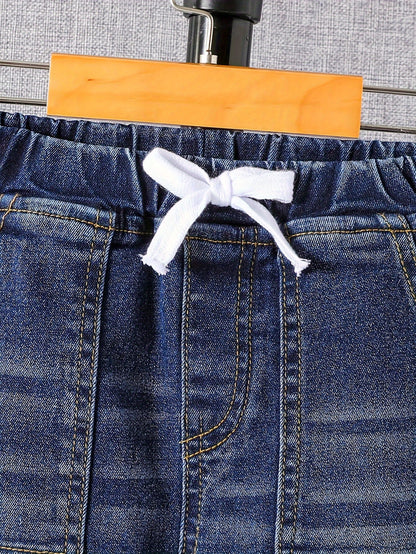 Boys' Long Sleeve Orange Crew Neck Sweat & Casual Jeans Set