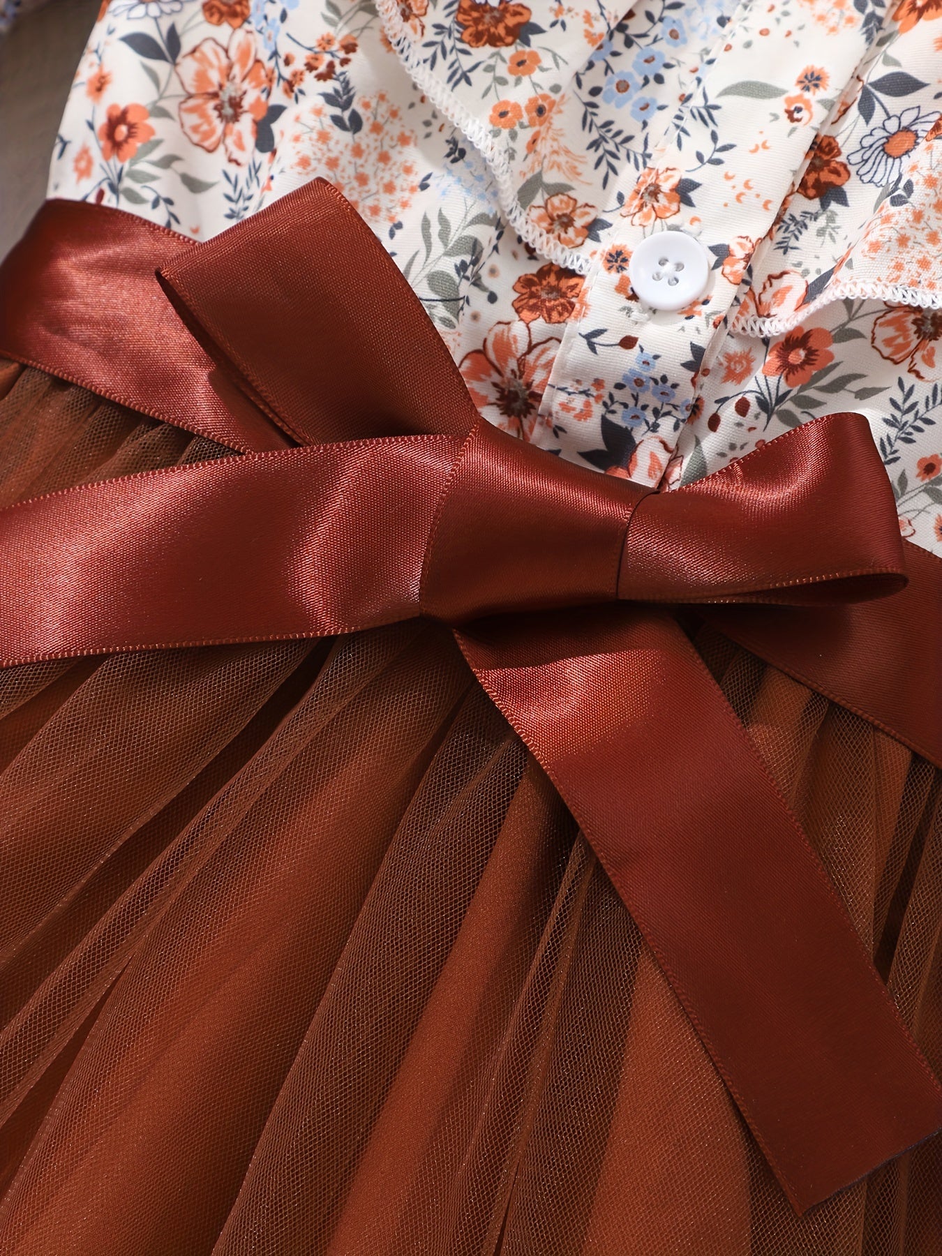 Mint Green Elegant Floral Print Long Sleeve Dress with Belt