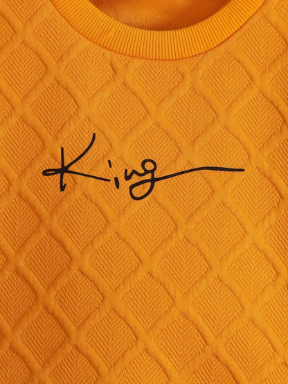 Boys' Long Sleeve Orange Crew Neck Sweat & Casual Jeans Set