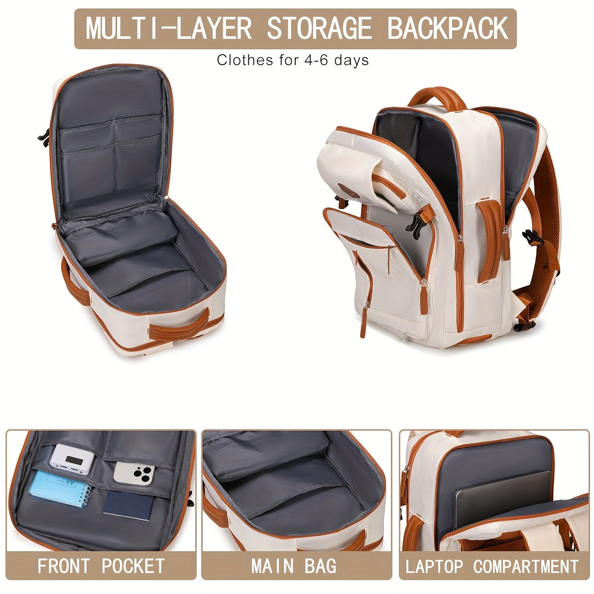 15.6" Laptop Travel Backpack with Shoe Compartment