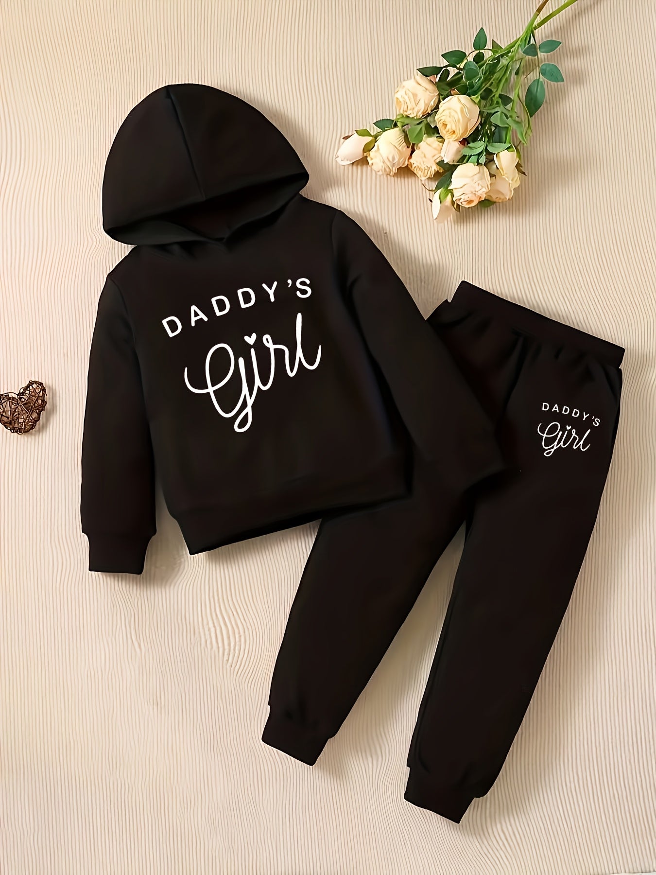 Baby Girl's DADDY'S GIRL Letter Pattern Hoodie & Casual Long Pants