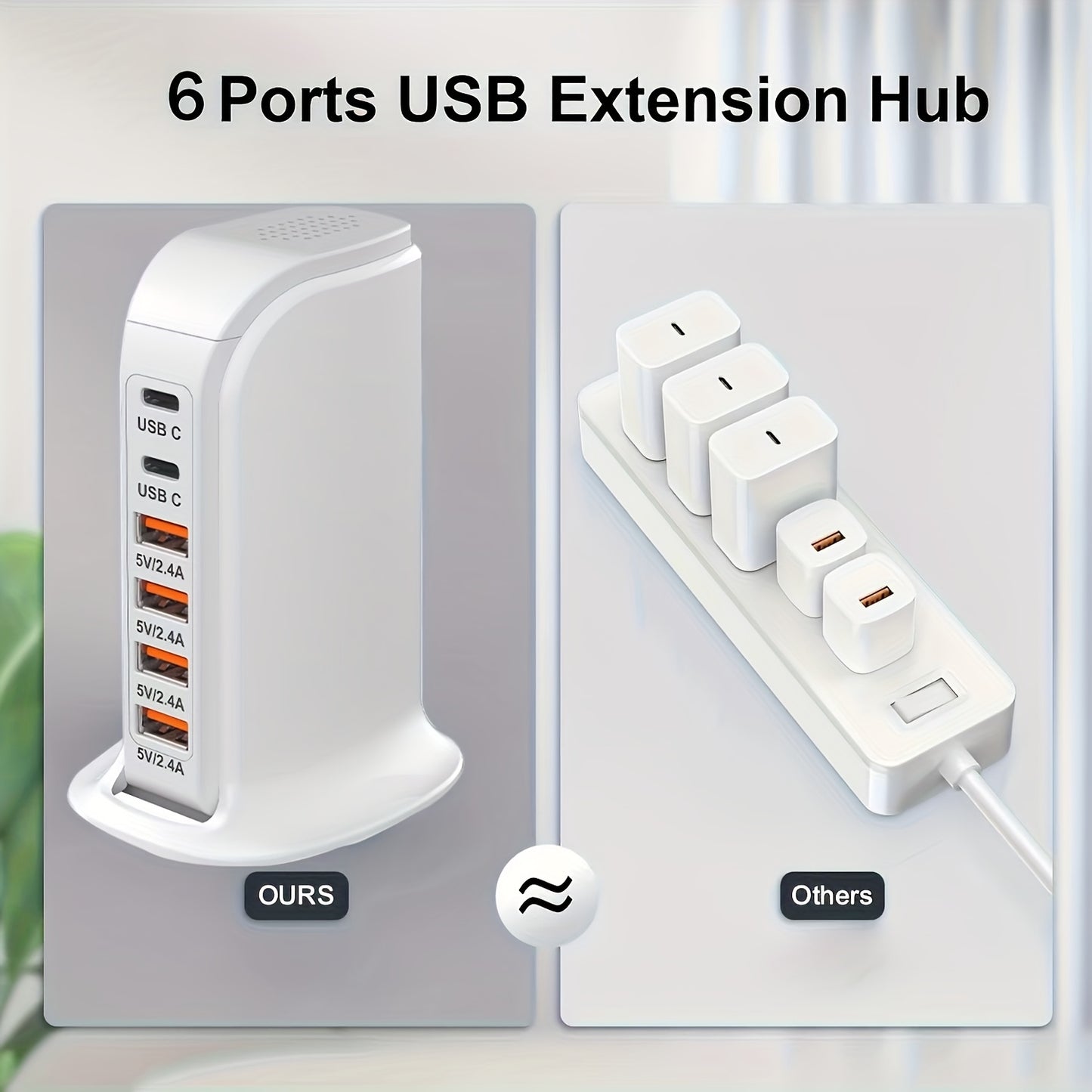 USB Charging Station, 6-Port