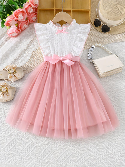 1pc Girls' Sleeveless Summer Dress