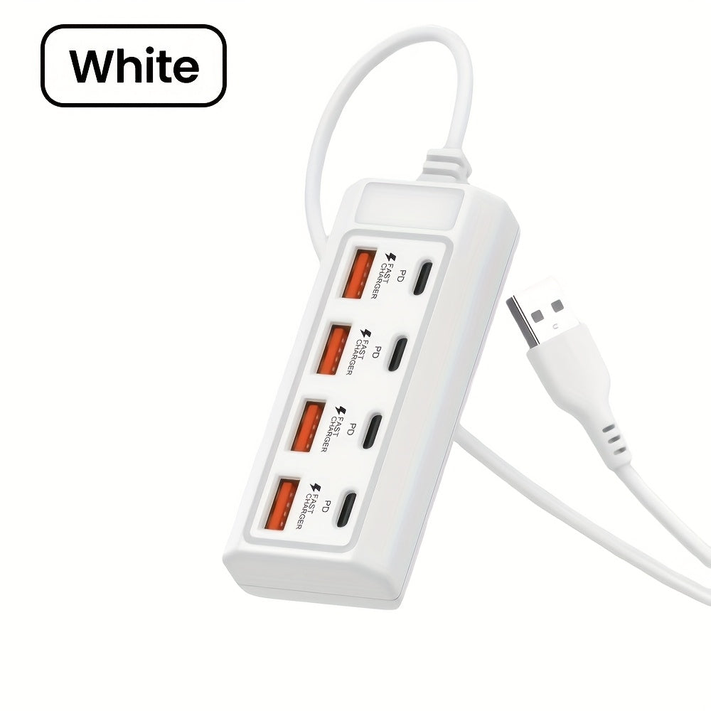 Fast Charging 25W 8-Port USB Adapter [4USB+4PD] Hub