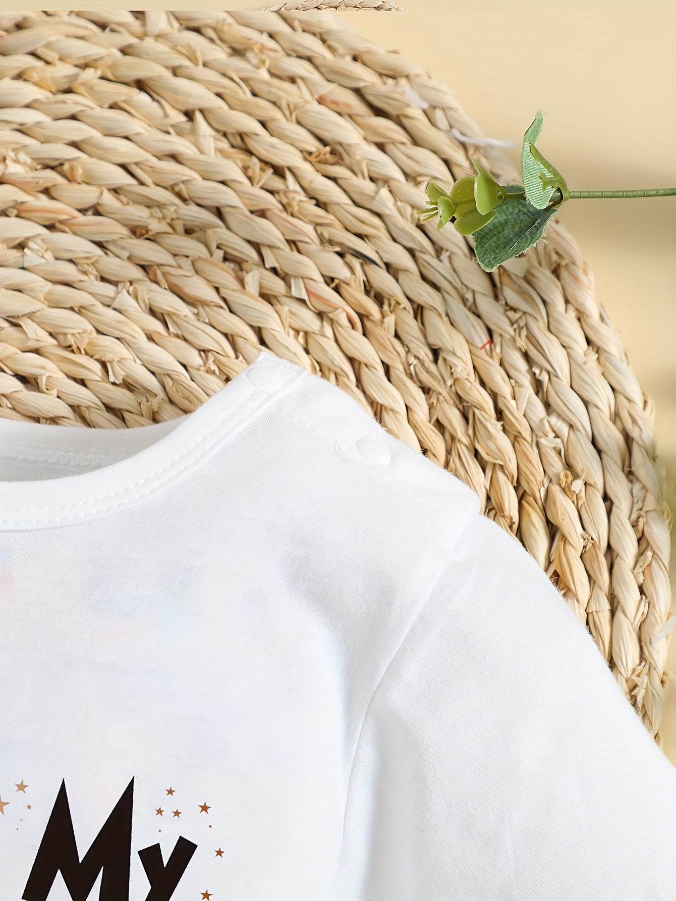 Baby Girl's It's My 1st New Year Design Short Sleeve Jumpsuit