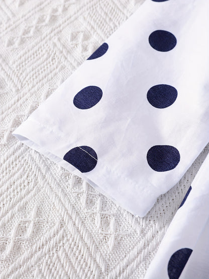 Girls' Bohemian Polka Dot Sleeveless Dress