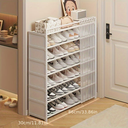 1 Set - Dustproof Foldable Shoe Display Rack with Non-Slip Base, Easy to Clean, Multi-Layer Storage Shelf for Shoes and Accessories