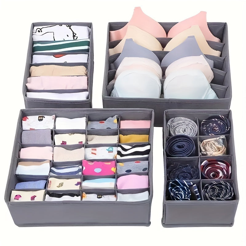 4pcs Underwear & Bras Organizer Storage Boxes