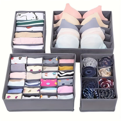 4pcs Underwear & Bras Organizer Storage Boxes
