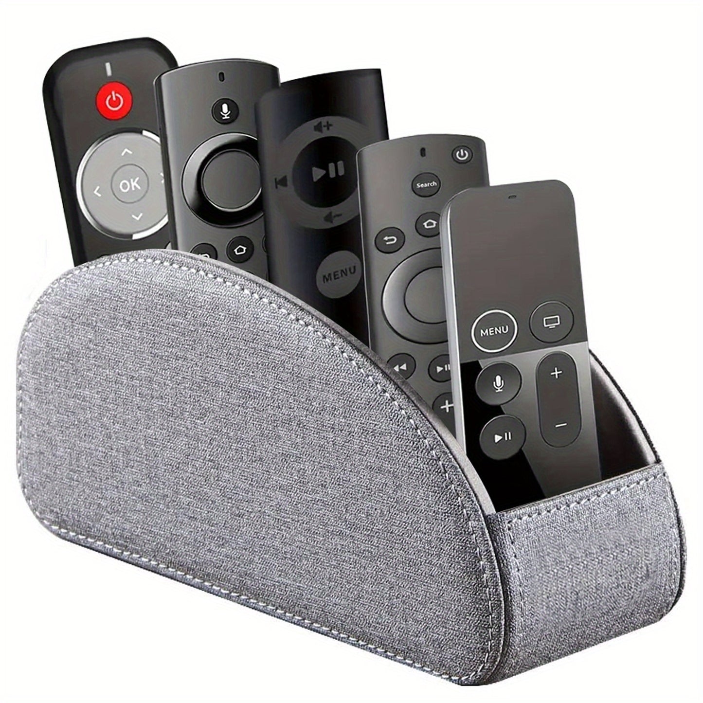 PU Leather Remote Control Holder with 5 Compartments