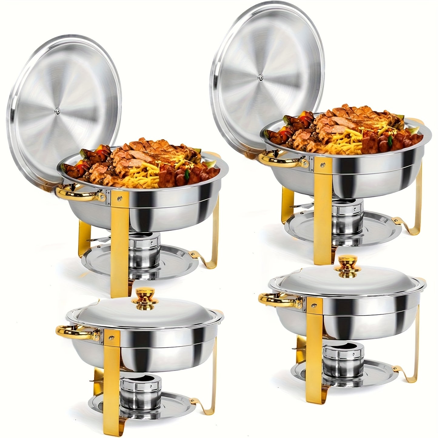Golden insulated food pan set