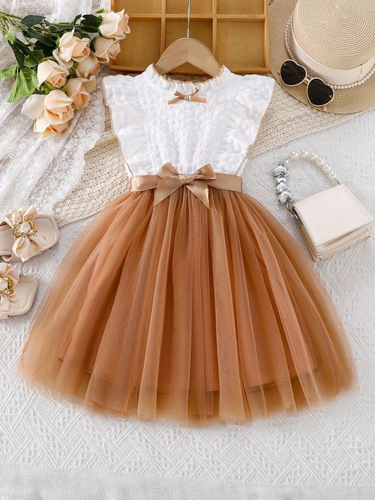 1pc Girls' Sleeveless Summer Dress