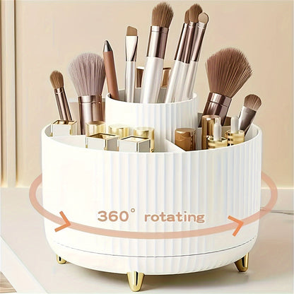 1pc ABERZEY 360° Rotating Makeup Organizer with 5-Tier Compartments