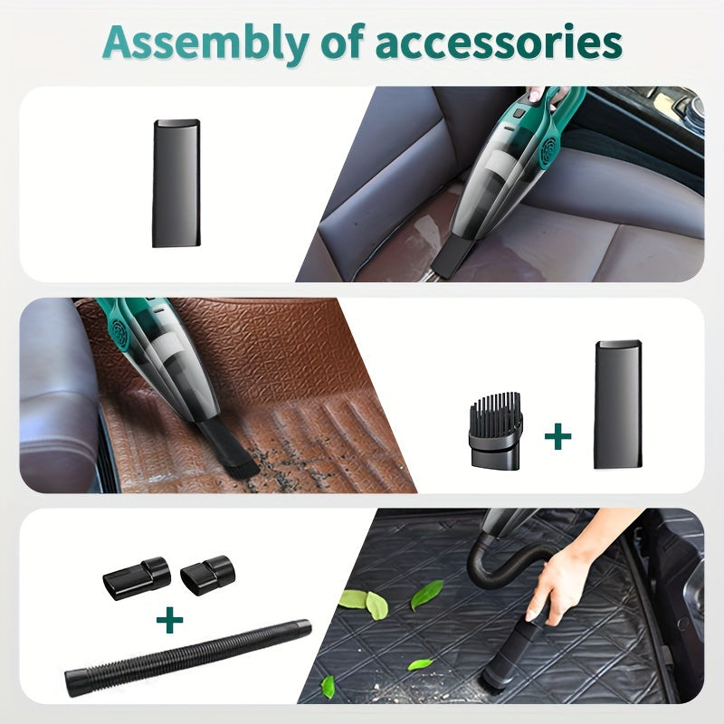 Car Vacuum Cleaner with Strong Suction, Compact Handheld Design for 12V Vehicle Interior Cleaning, Pet Hair Removal, and Carpet Care, Without Battery