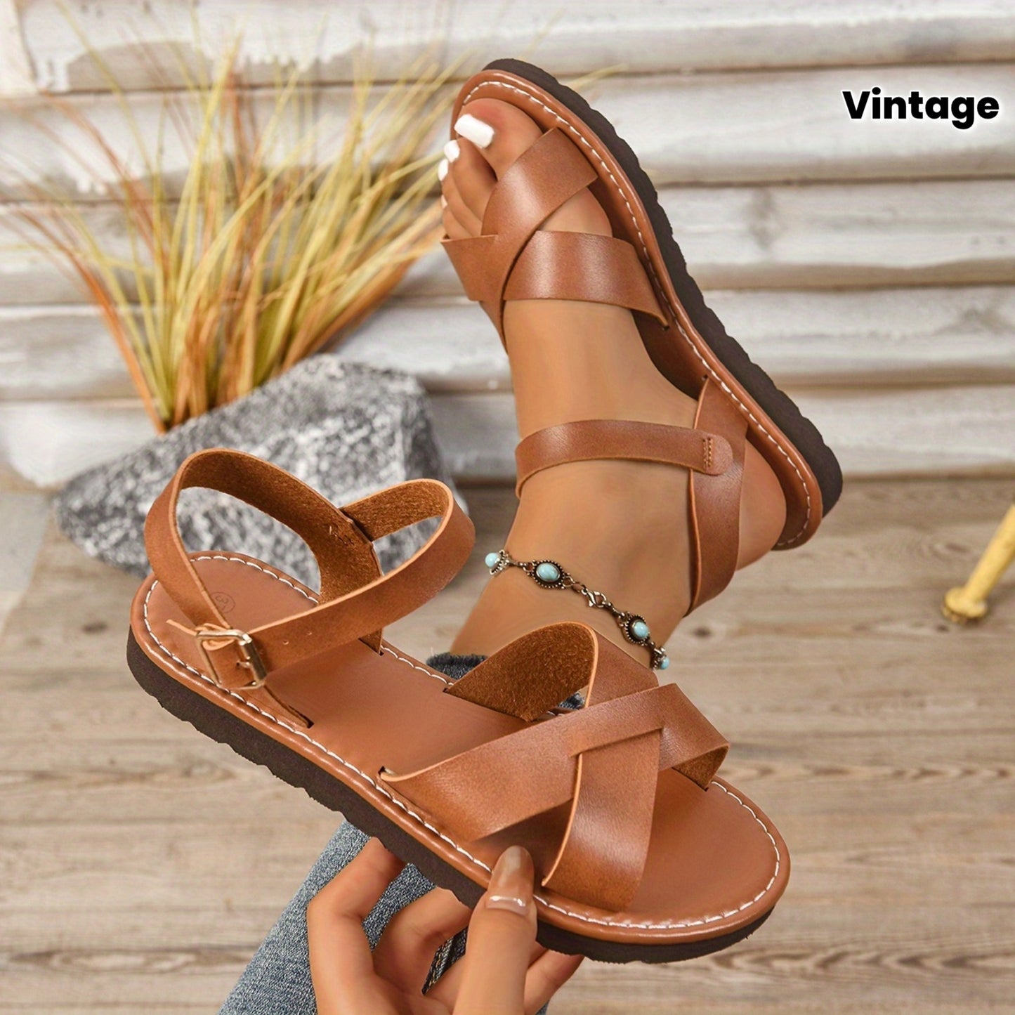 Elegant Women'S Sandals, Vintage-Style Beach Shoes