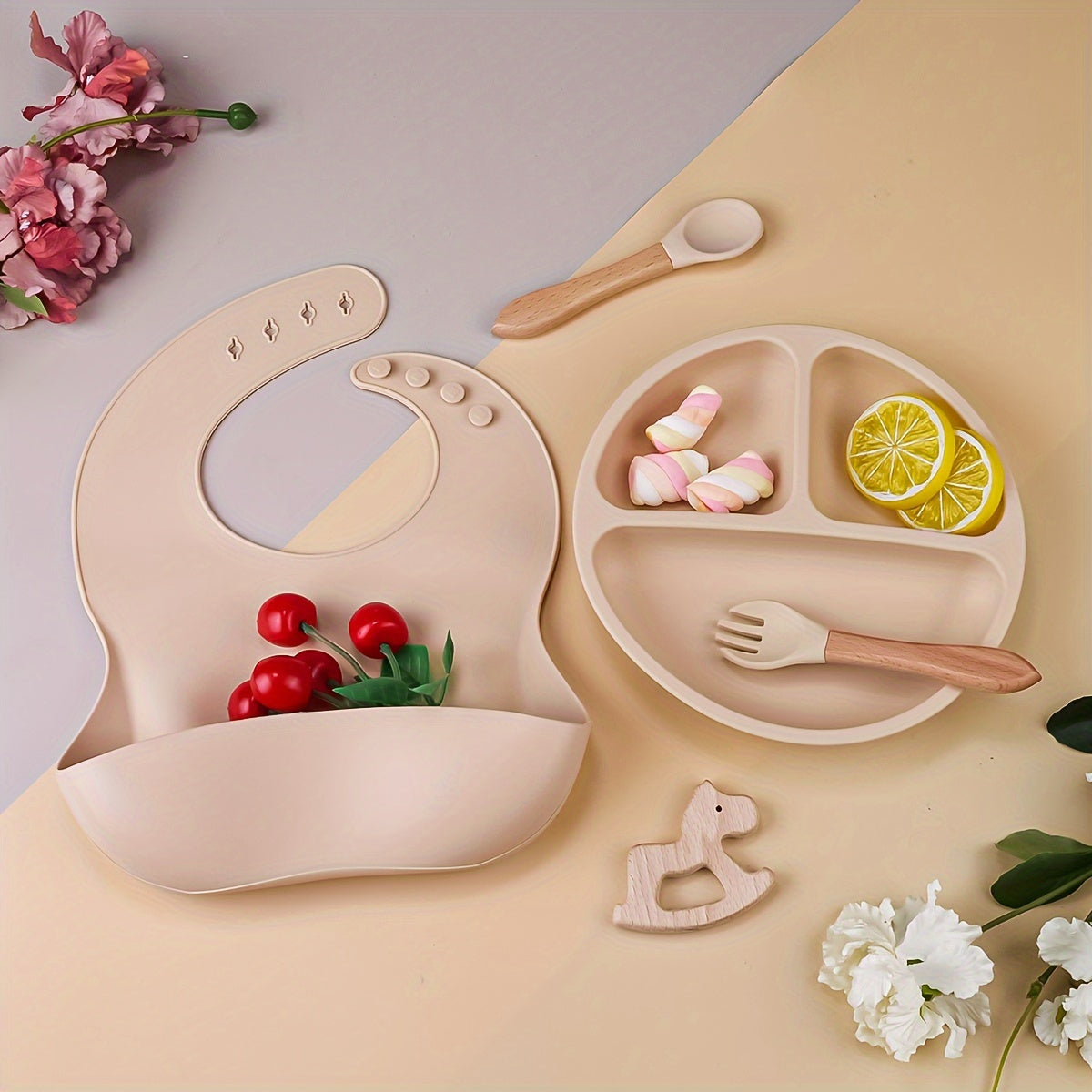 Personalized Silicone Weaning Kit, Cartoon Weaning Kit for Toddlers and Babies