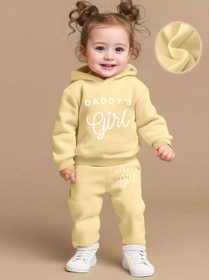 Baby Girl's DADDY'S GIRL Letter Pattern Hoodie & Casual Long Pants