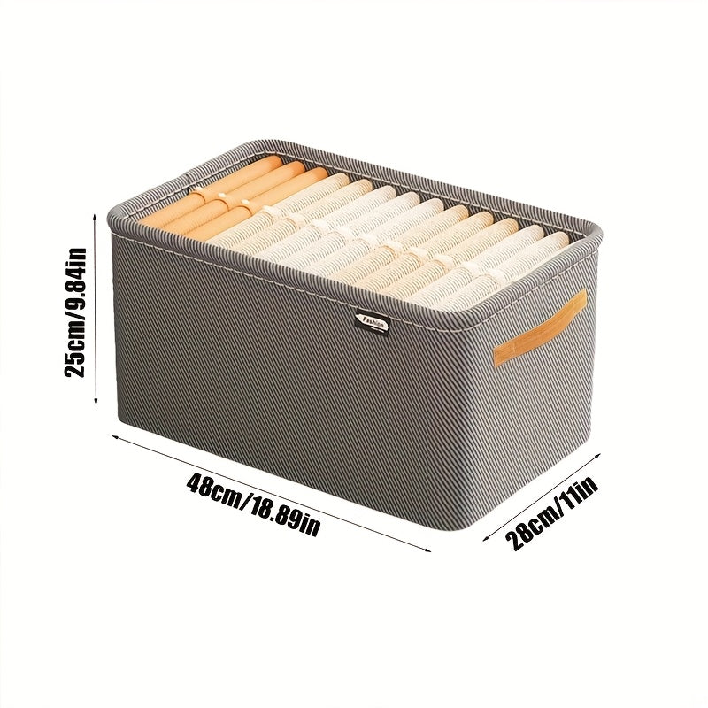 4pcs Classic Fabric Storage Boxes with Handles