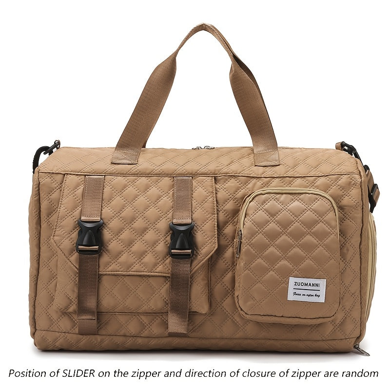 Durable Nylon Argyle Travel Duffle Bag