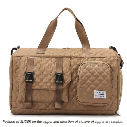 Durable Nylon Argyle Travel Duffle Bag