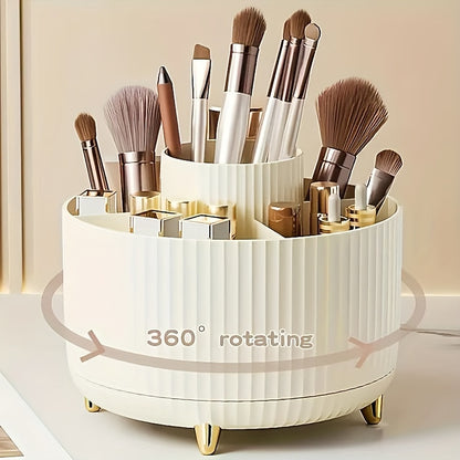 1pc ABERZEY 360° Rotating Makeup Organizer with 5-Tier Compartments