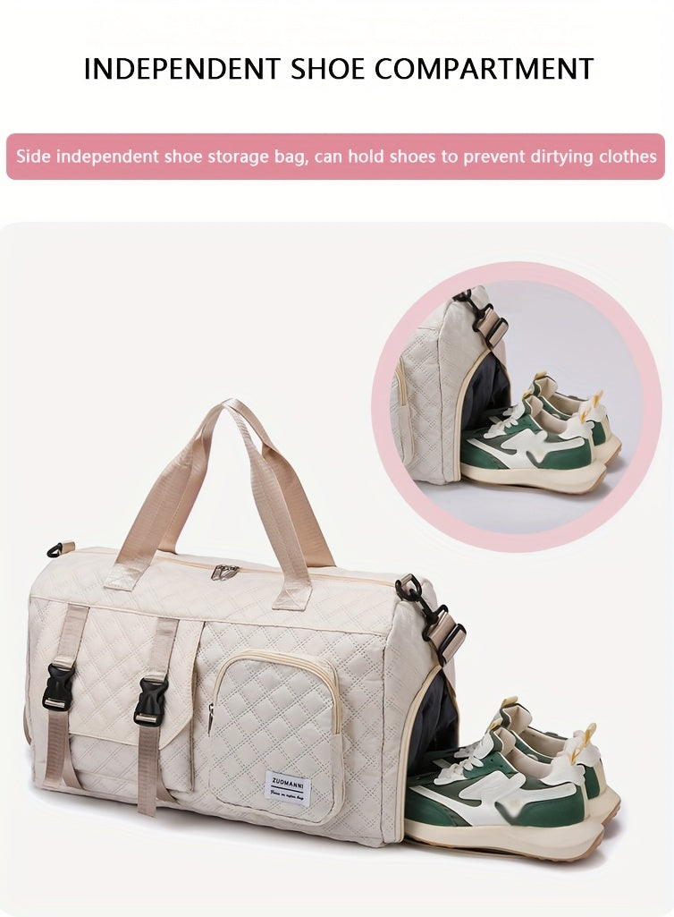 Durable Nylon Argyle Travel Duffle Bag