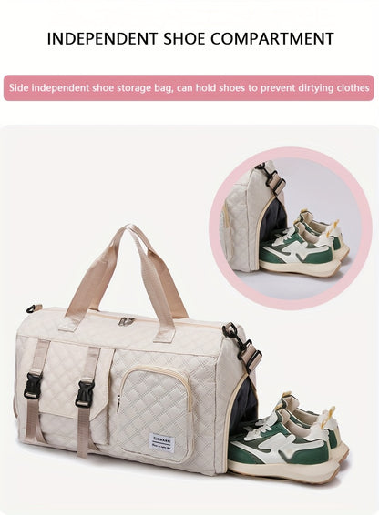 Durable Nylon Argyle Travel Duffle Bag