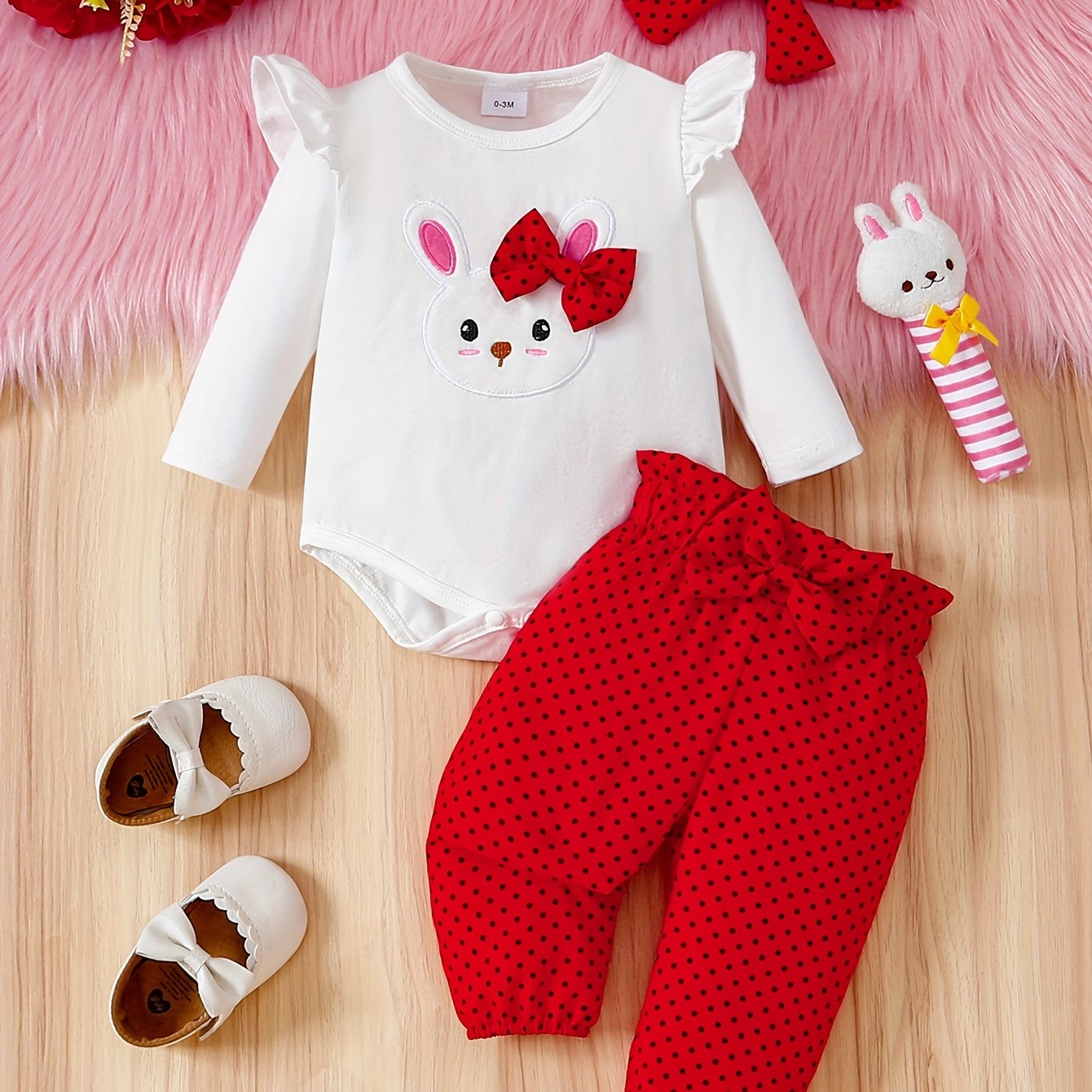 Baby Girl'S Cute Rabbit Long Sleeve Top