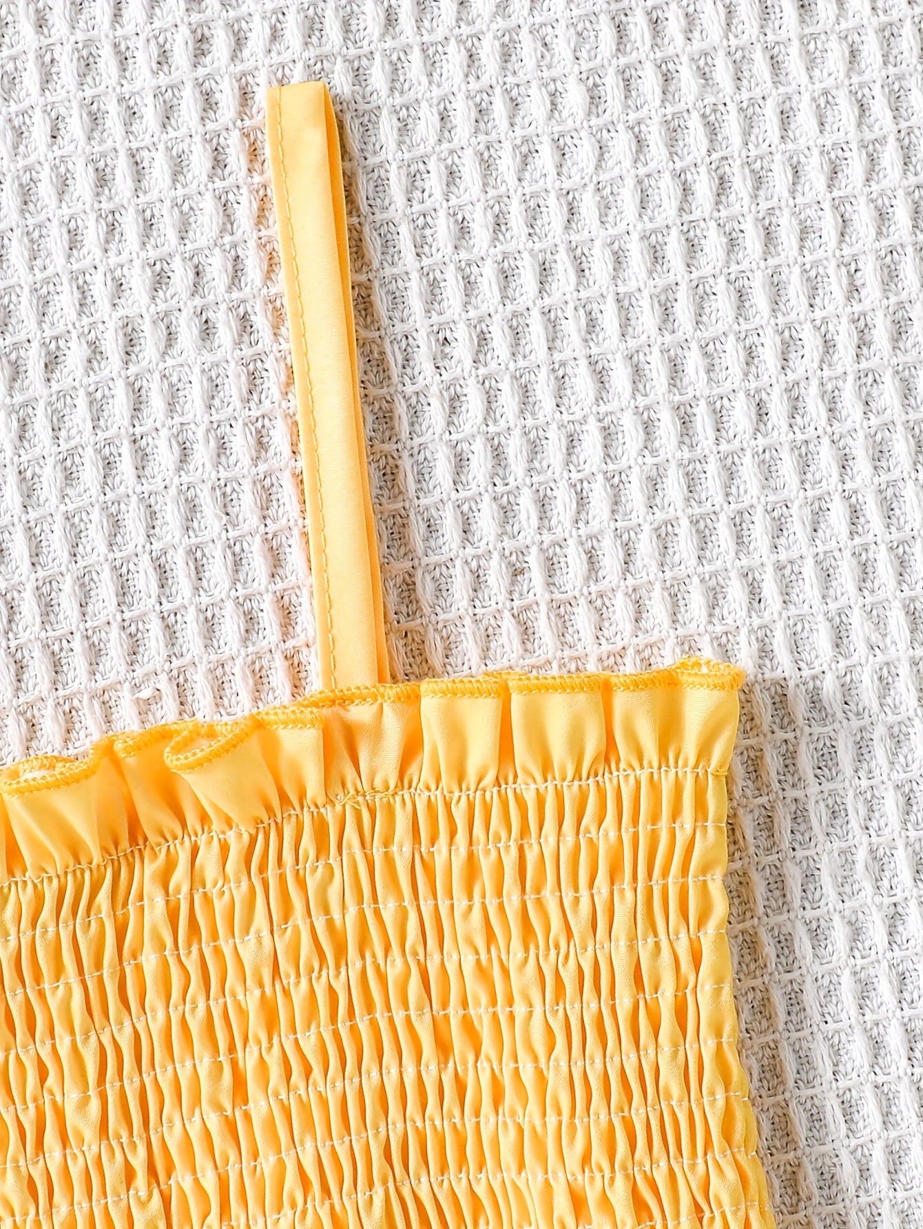 Girls' Floral Pattern Ruffled Spaghetti Suspender Dress