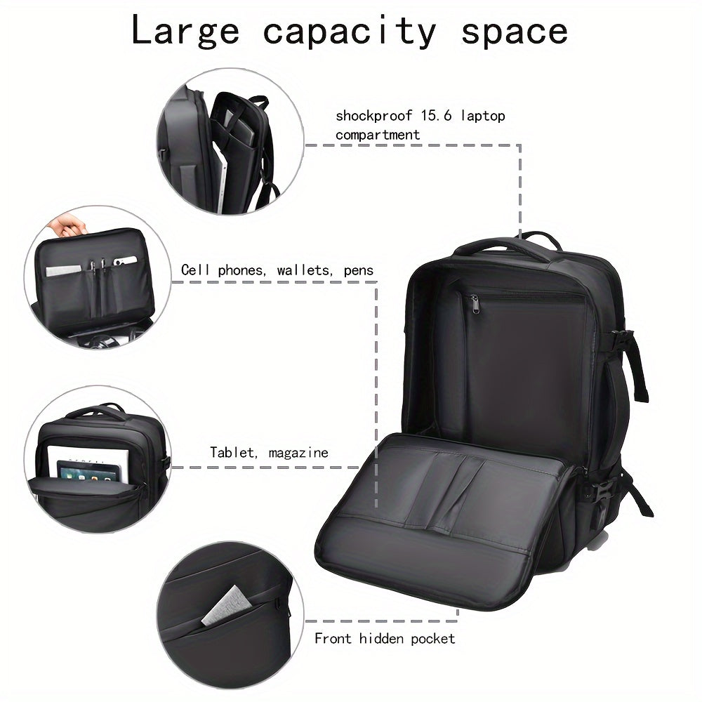 Expandable Travel Backpack with USB Charging Port