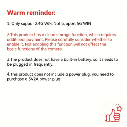 1pc Camera with Full Color Night Vision Wireless WIFI 1080P Full HD Indoor/Outdoor