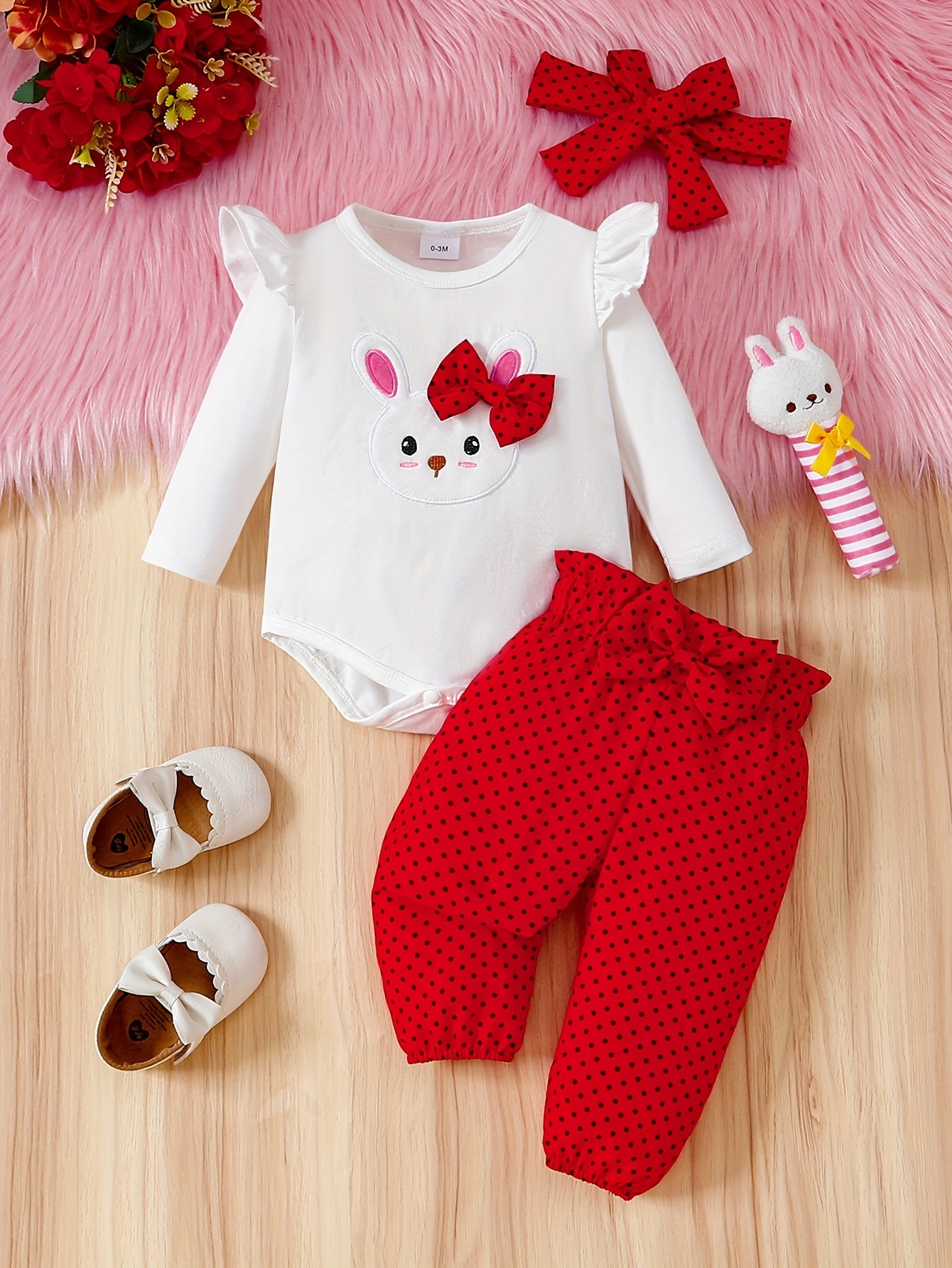 Baby Girl'S Cute Rabbit Long Sleeve Top