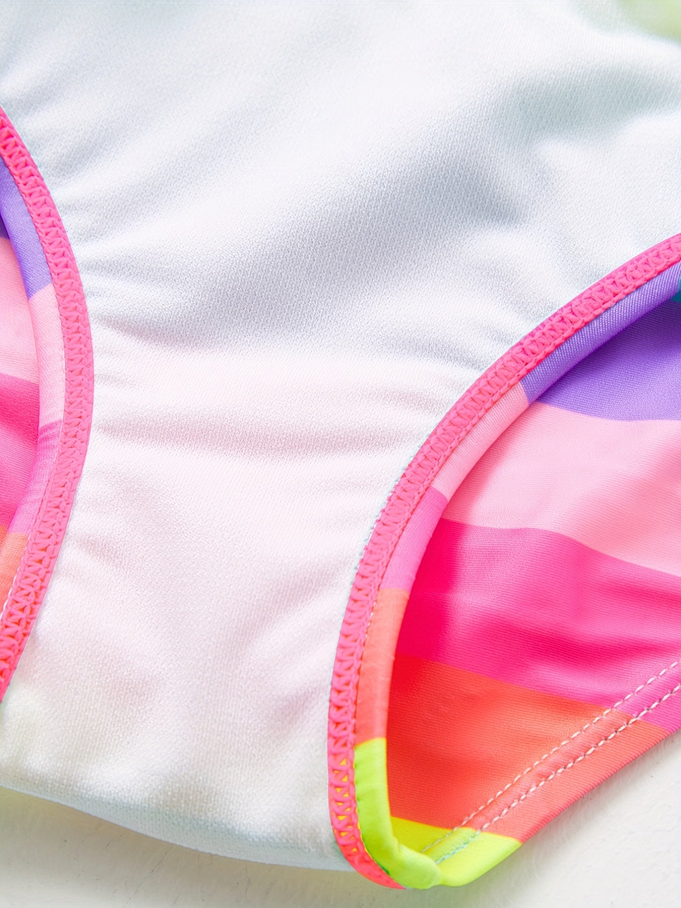 Girls Bikini Tankini Swimsuit Fish Scale Graphic Bow Top & Ruffle Trim Shorts Kids Summer Outdoor