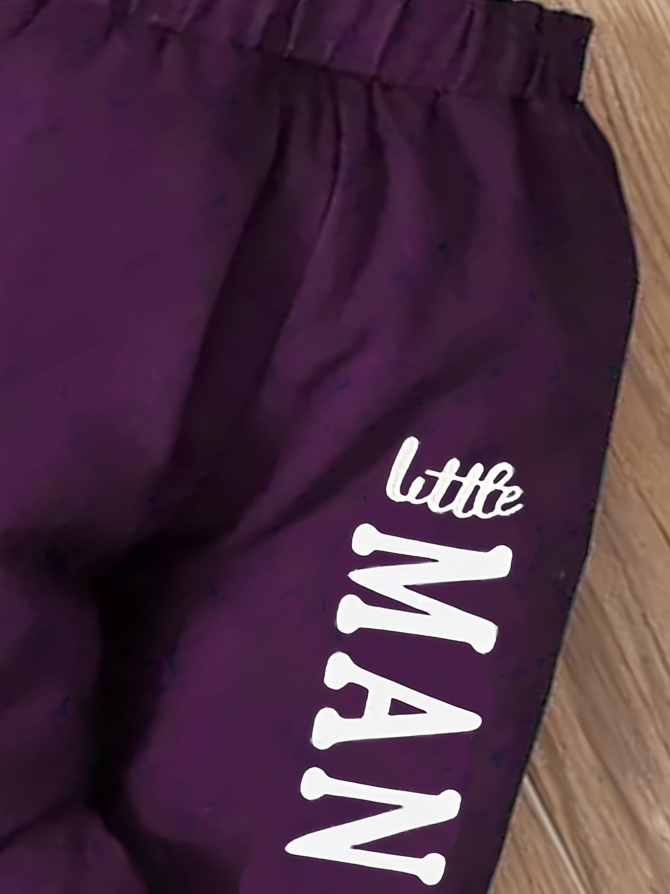 2pcs Boys' Hooded Long-Sleeve Letter Print Bodysuit