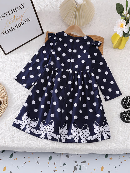 Girls' Bohemian Polka Dot Sleeveless Dress