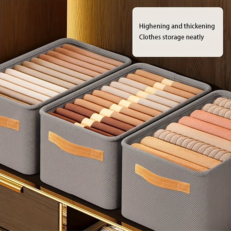 4pcs Classic Fabric Storage Boxes with Handles