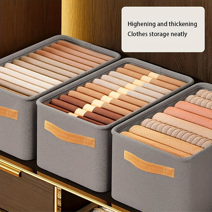 4pcs Classic Fabric Storage Boxes with Handles