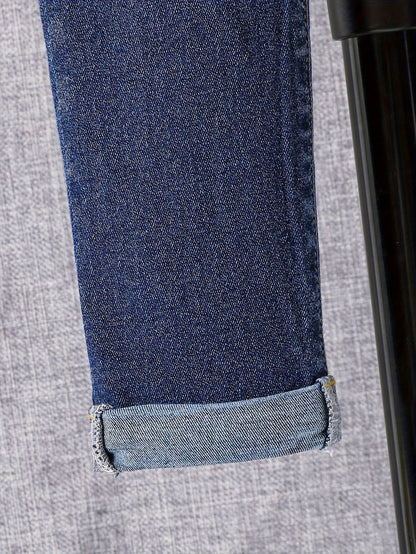 Boys' Long Sleeve Orange Crew Neck Sweat & Casual Jeans Set