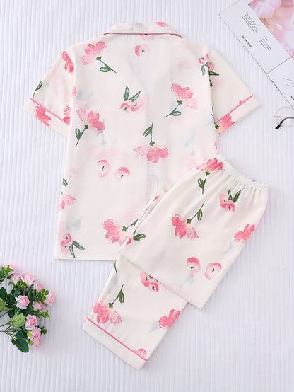 Youth Pajama Set with Short Sleeves And Long Pants