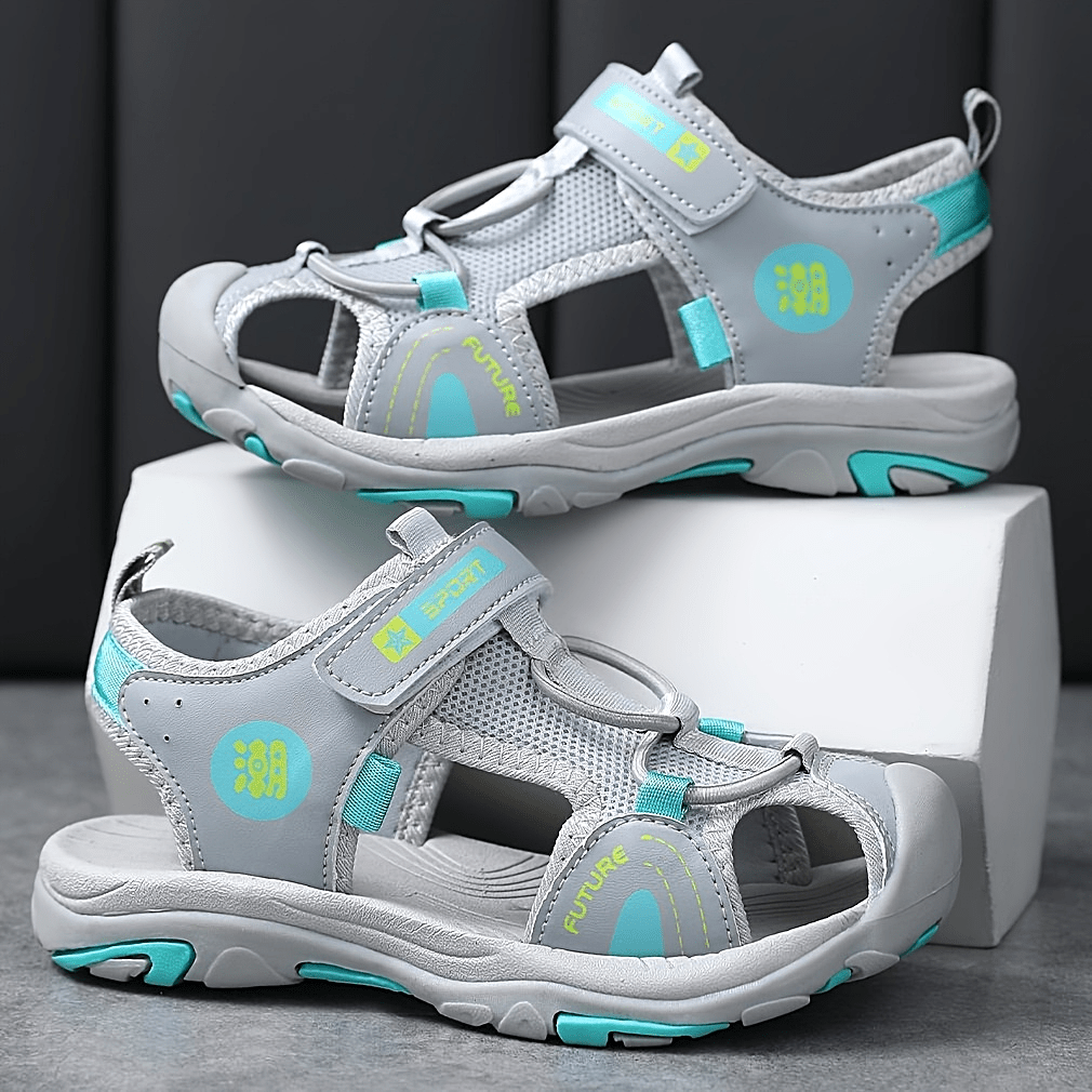 Breathable Mesh Blue & Orange Sandals for Youngsters