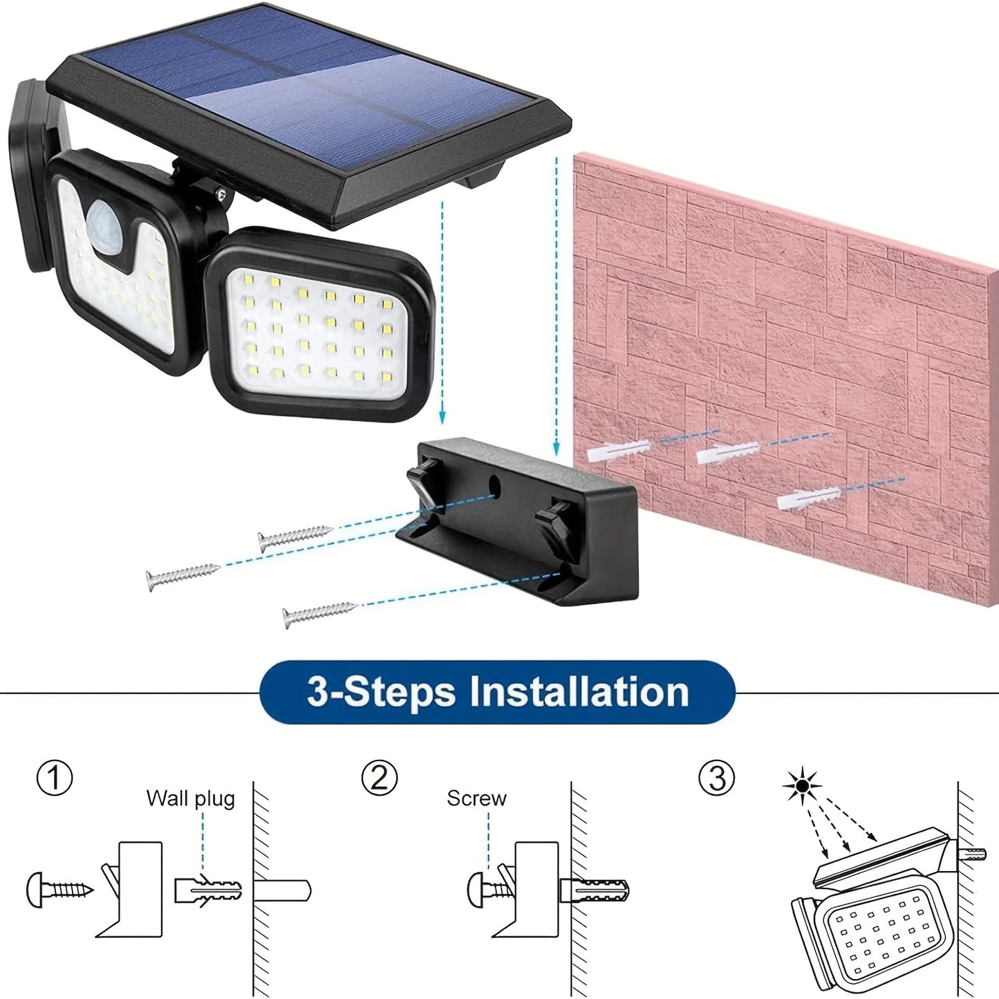 LED solar sensor lights with motion sensors